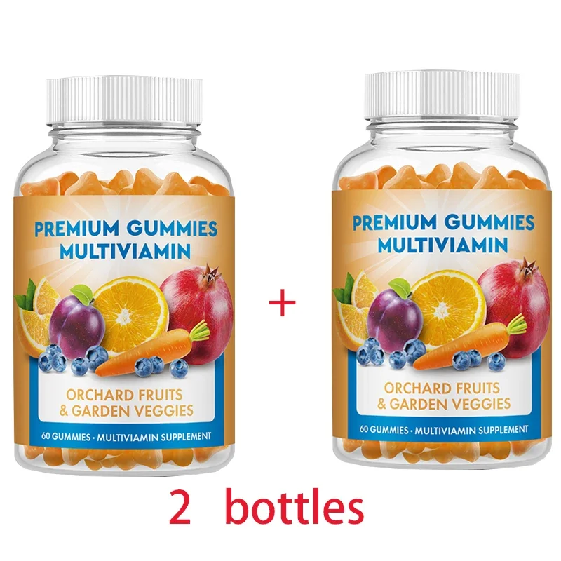 

2 bottles complex vitamin gummies to supplement vitamins improve skin dullness stabilize emotions provide health food