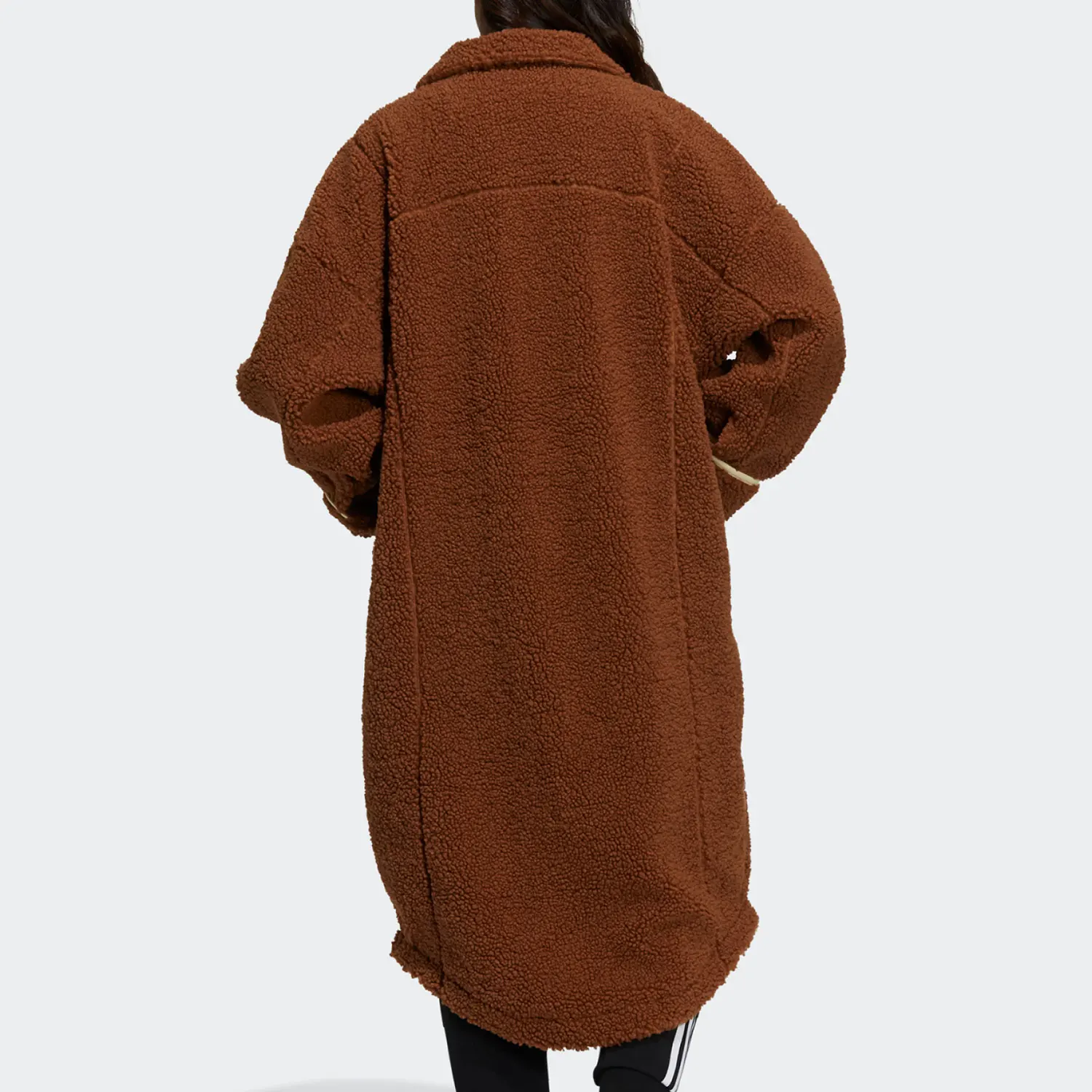 Adidas Official Genuine Three Stripes Women's Long Warm Fleece Coat HC0310