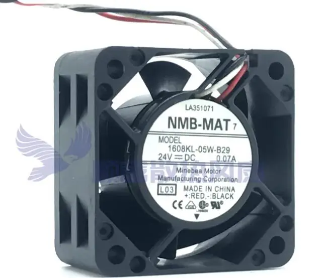 NMB 1608KL-05W-B29 L03 DC 24V 0.07A 40x40x20mm 3-Wire Server Cooling Fan