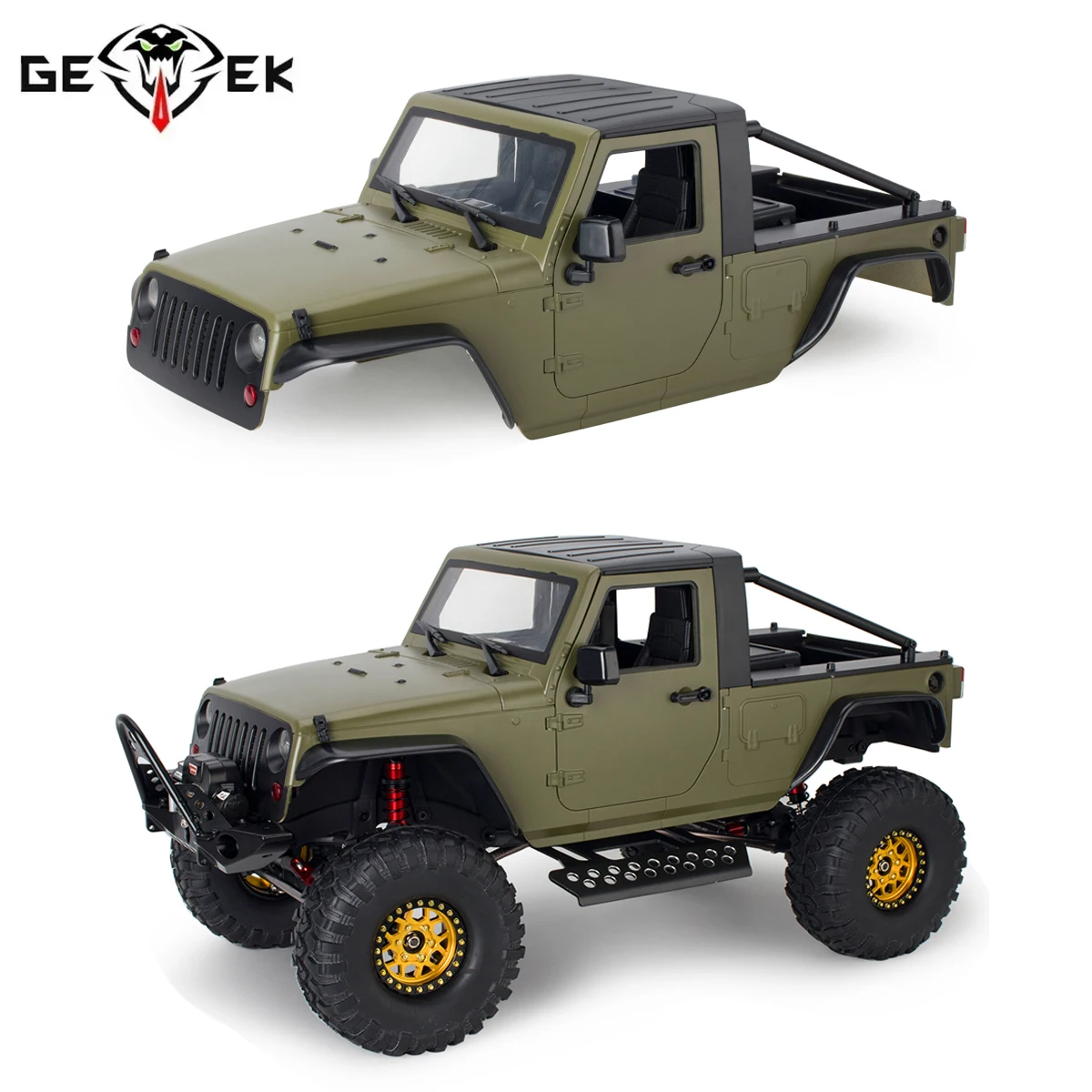 

Масштаб 1:10, корпус пикапа в разобранном виде, колесная база 313 мм для 1/10 RC гусеничного автомобиля, осевой SCX10 SCX10 II 90046 Jeep Wrangler