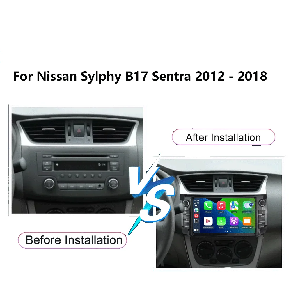 Carplay Android 16 Car Radio For Nissan Sylphy B17 Sentra 2012 2013 2014 2015 2016 2017 2018 Multimedia Dvd Video Player Stereo