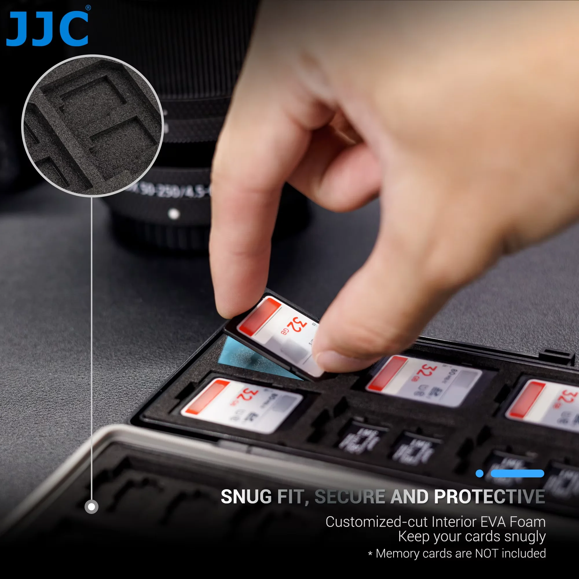 JJC SD Micro SD Memory Card Case Water-Resistant Anti-Shock Memory Card Holder Wallet Storage Case for Micro SD SD/SDXC/SDHC