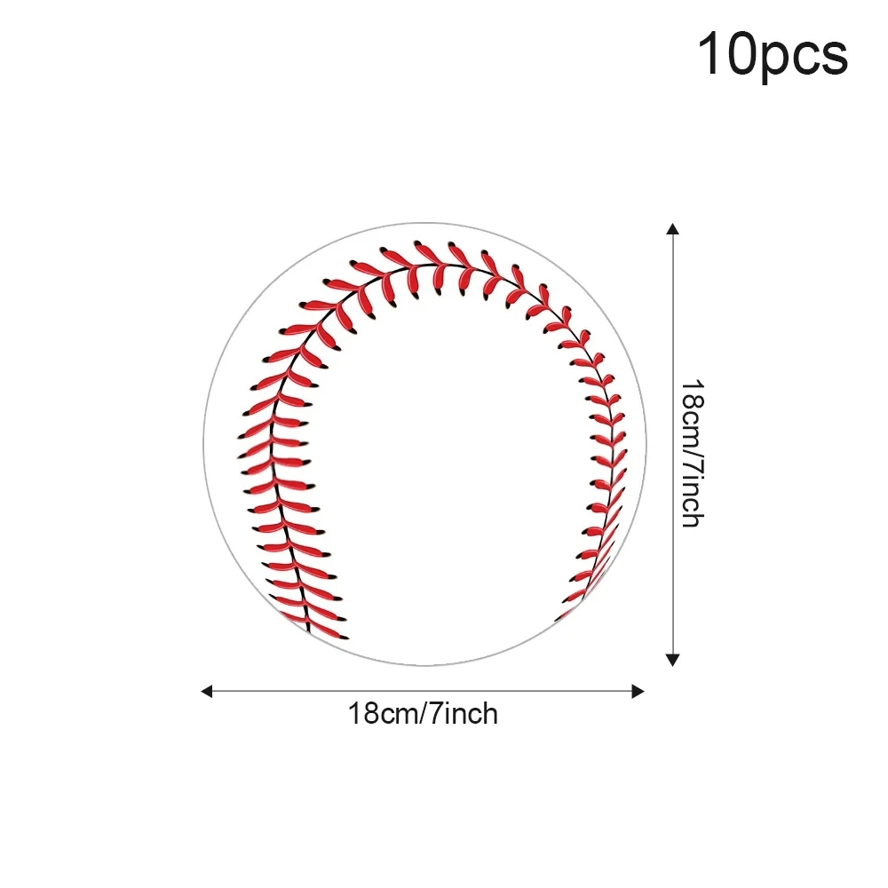 10 szt. talerzy baseballowych 7-calowe okrągłe papierowe talerze o tematyce baseballowej Talerze obiadowe na dzień gry, baseballowe artykuły