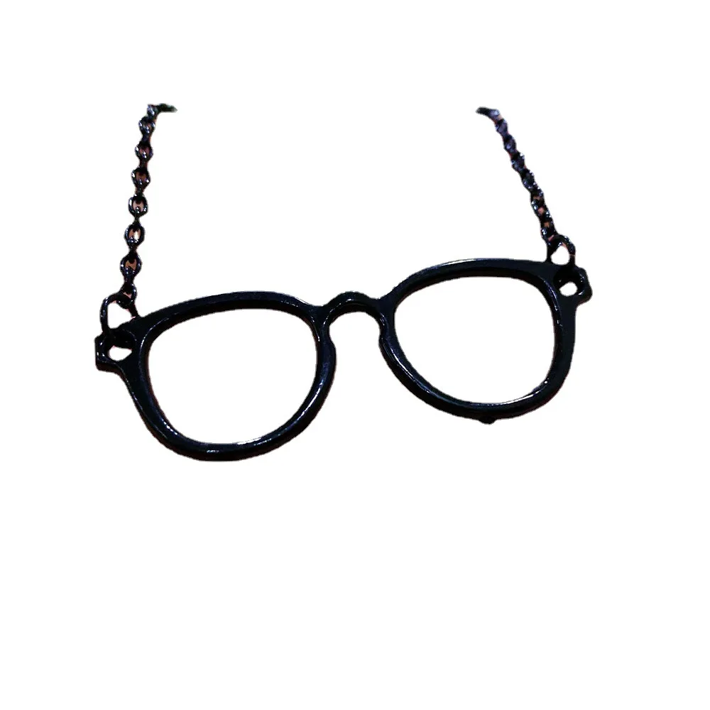 Black Glasses Pendant Necklace For Women Man Personality Punk Jewelry Accessories Gift Hollow Eyeglass Frames Charm Chain Choker