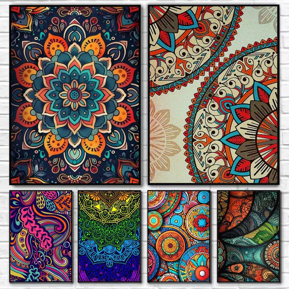 

Mexican colorful totem Poster Self-adhesive Art Waterproof Paper Sticker Coffee House Bar Room Wall Decor