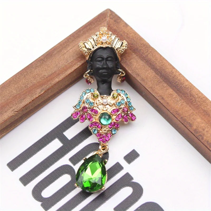 New Vintage Baroque Palazzo-style Enameled Blazer Brooches for Men and Women