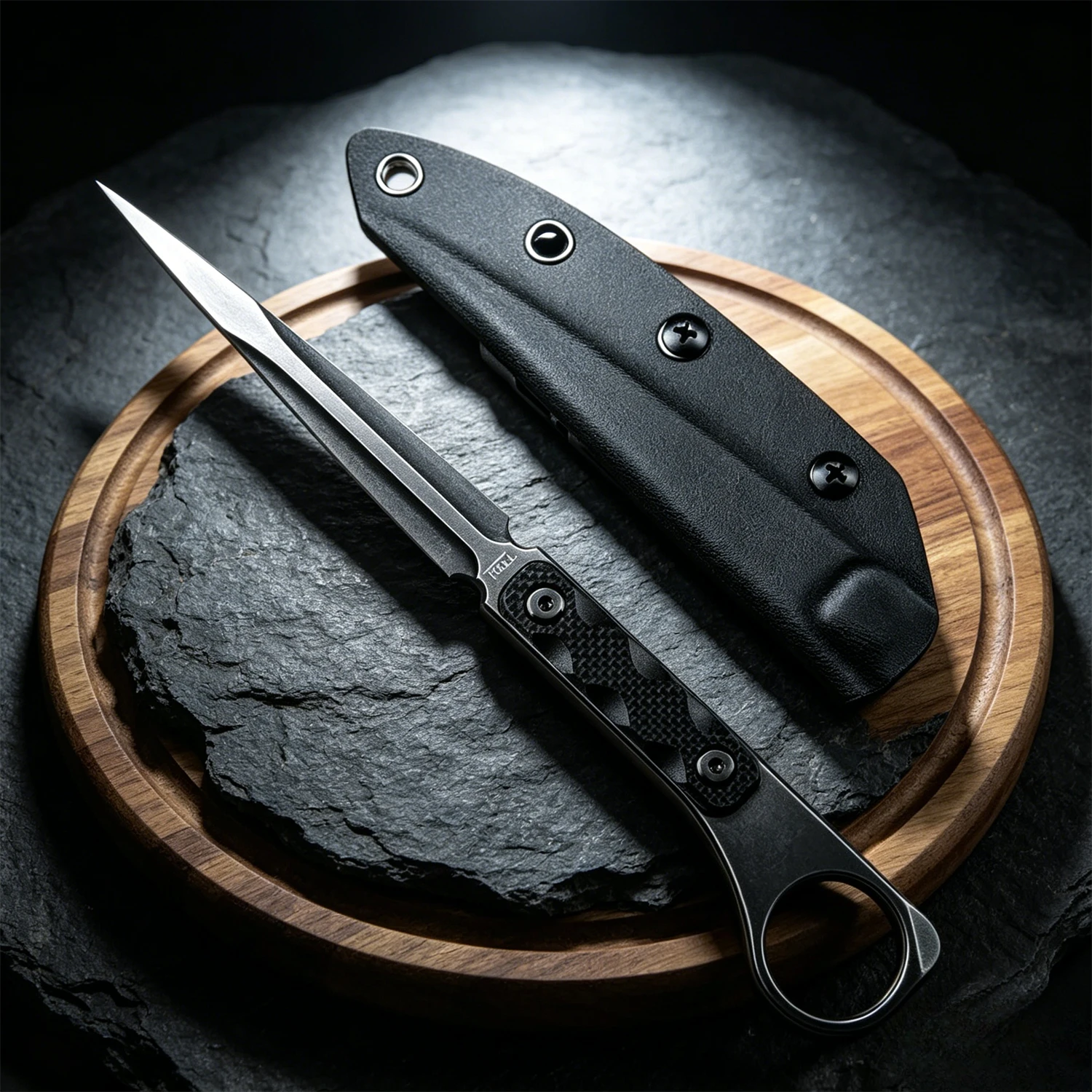 Featherweight Everyday-Carry Fixed Knife – Hardened Steel Blade, Kydex Scabbard – Compact Outdoor Cutter for Routine Use