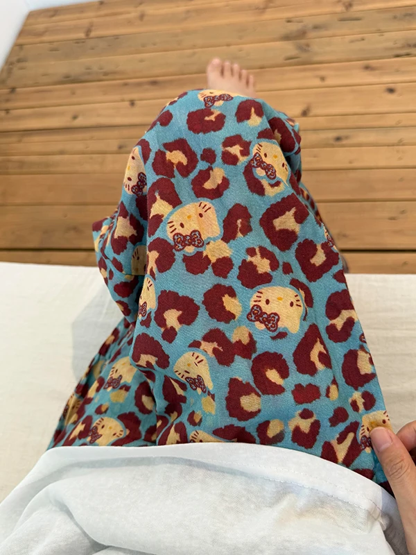 

Korean Style Leopard Print Mosquito-Resistant Sleep Pants Women Summer Loose Dopaamine Walking Pants Outdoor Breathable Home ...