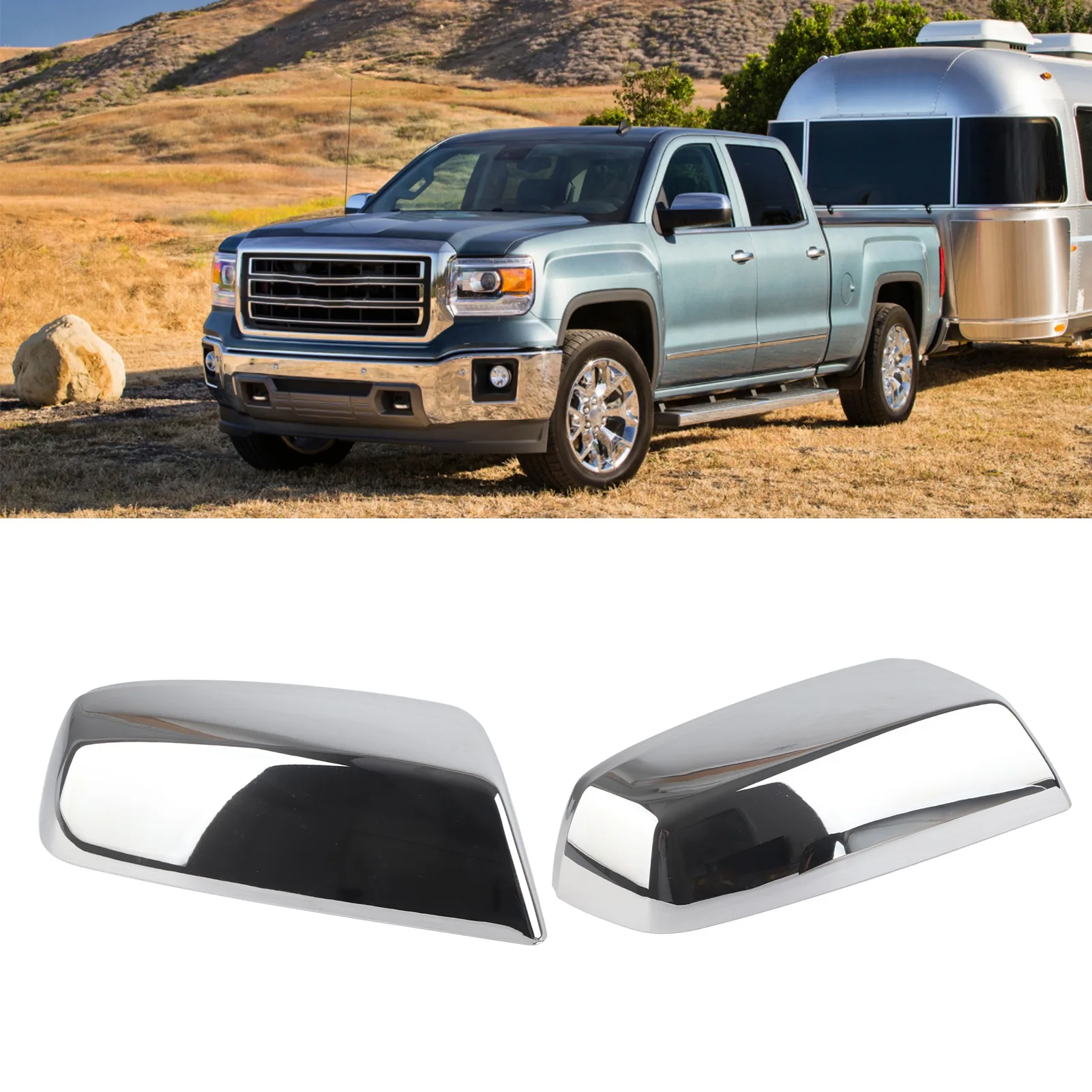 

Самоклеящиеся накладки на зеркала, износостойкие хромированные накладки из АБС-пластика для Silverado Sierra 2014-2018