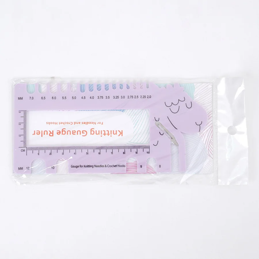 Portable ABS Plastic Horn Knitting Ruler, Special Knit Crochet Measure Gauge for Wool Yarn Clothing Hand Knitting Accessories - view 3