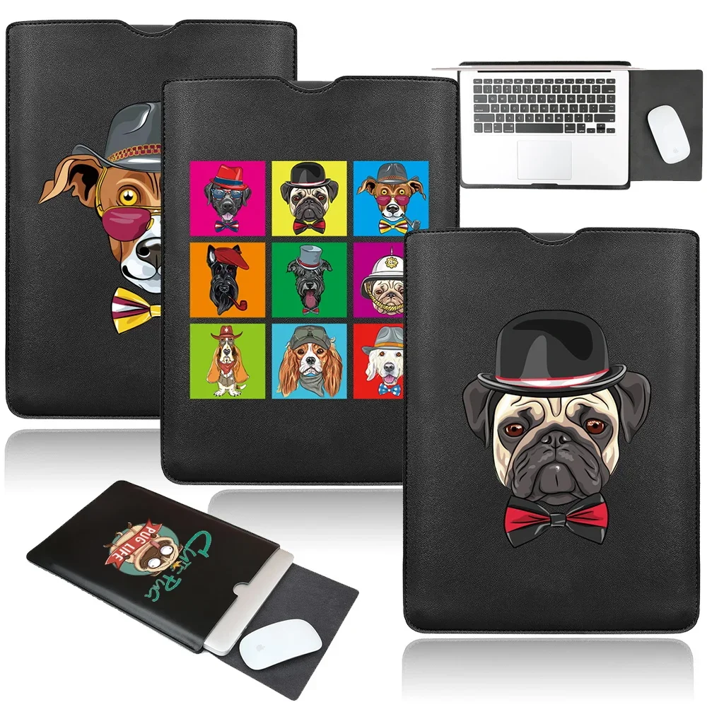 

Bags for Macbook Air 13 Pro 13 Case 11 14 15 Inch Laptop Bag Waterproof Leather Cartoon Dog Bag Sleeve for Dell HP Huawei Xiaomi