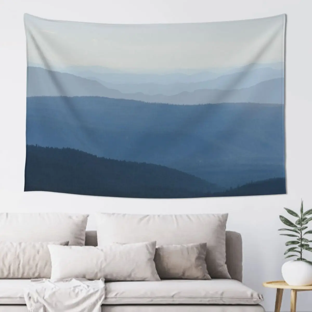 

Smoky Mountain Memories - Blue Rolling Hills Tapestry Room Decoration Aesthetic Outdoor Decor Tapestry