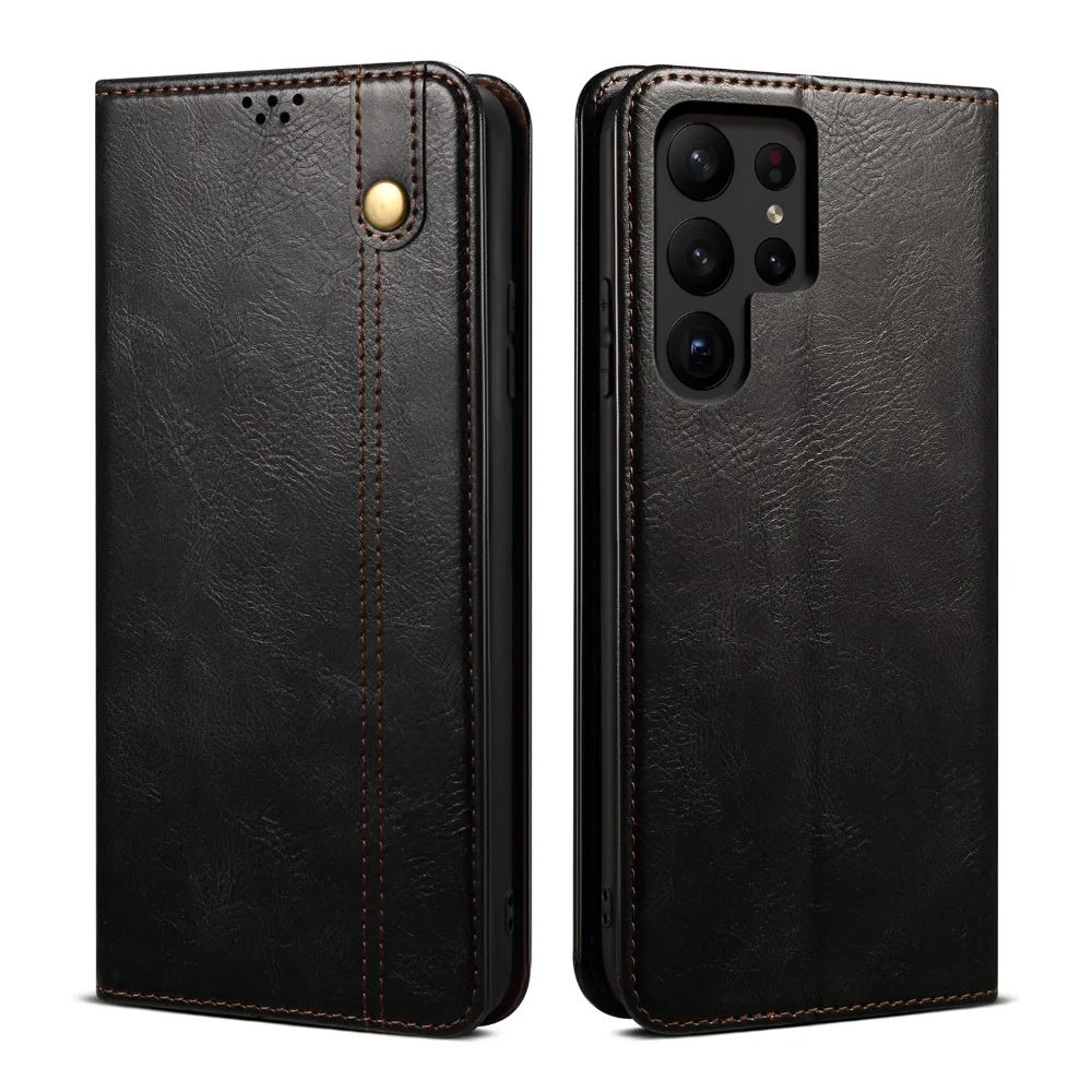 

Leather Texture Magnet Book Cover for Samsung S26 S25 S24 Ultra S23 5G Case 360 Protect Galaxy S22 S 26 23 Plus S20 S21 FE Etui