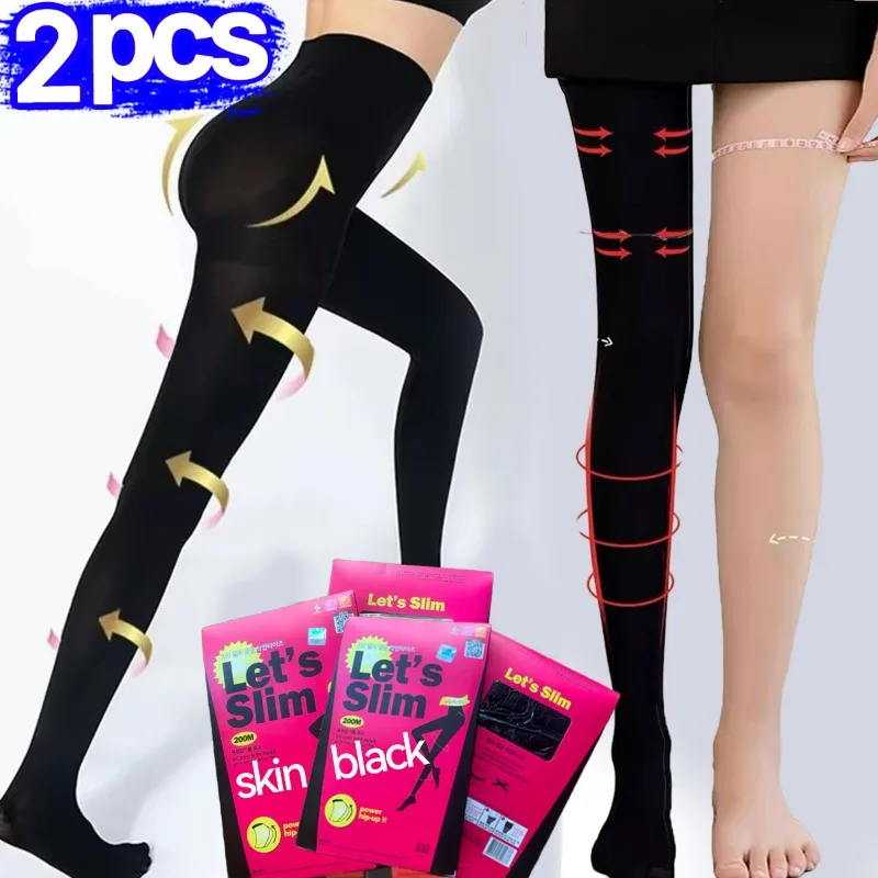 1/2Pcs Slim Tights Compression Stockings Women Sculpting Varicose Veins Fat Calorie Burn Leggings Shaping Slimming Pantyhose