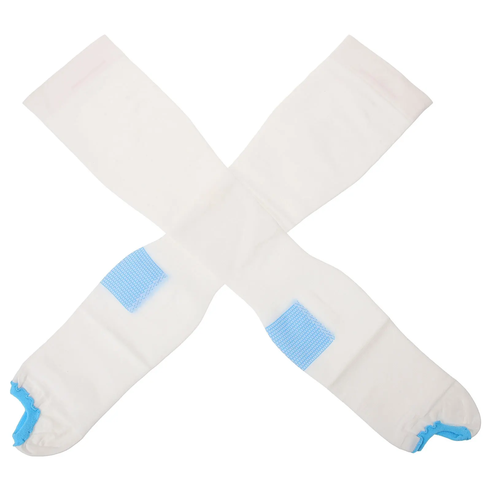 1 زوج تنفس جوارب ضغط المرأة الأبيض جوارب طويلة إلى الركب لمنع تورم الساق ممرضة العمل تحول طويلة الأمد