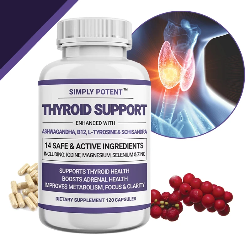 Thyroid Support Supplement with Iodine Magnesium Selenium Zinc Supplement, Thyroid, Boost Metabolism, Focus and Clarity