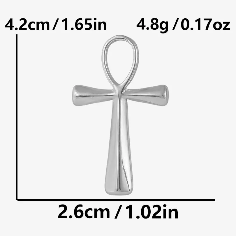 5pcs Mix Religious Stainless Steel Ankh Cross Pendants For Jewelry Making Supplies DIY Accessories No Fade Metal Charms Pendant - view 3