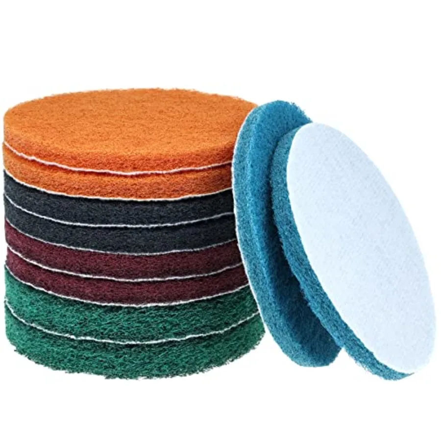 

Hook and Loop Surface Conditioning Disc 4.76 Inch 180-3000 Grit Assorted Scuffing Pad for Metal, Wood and Tile Pre‑Paint Prep,