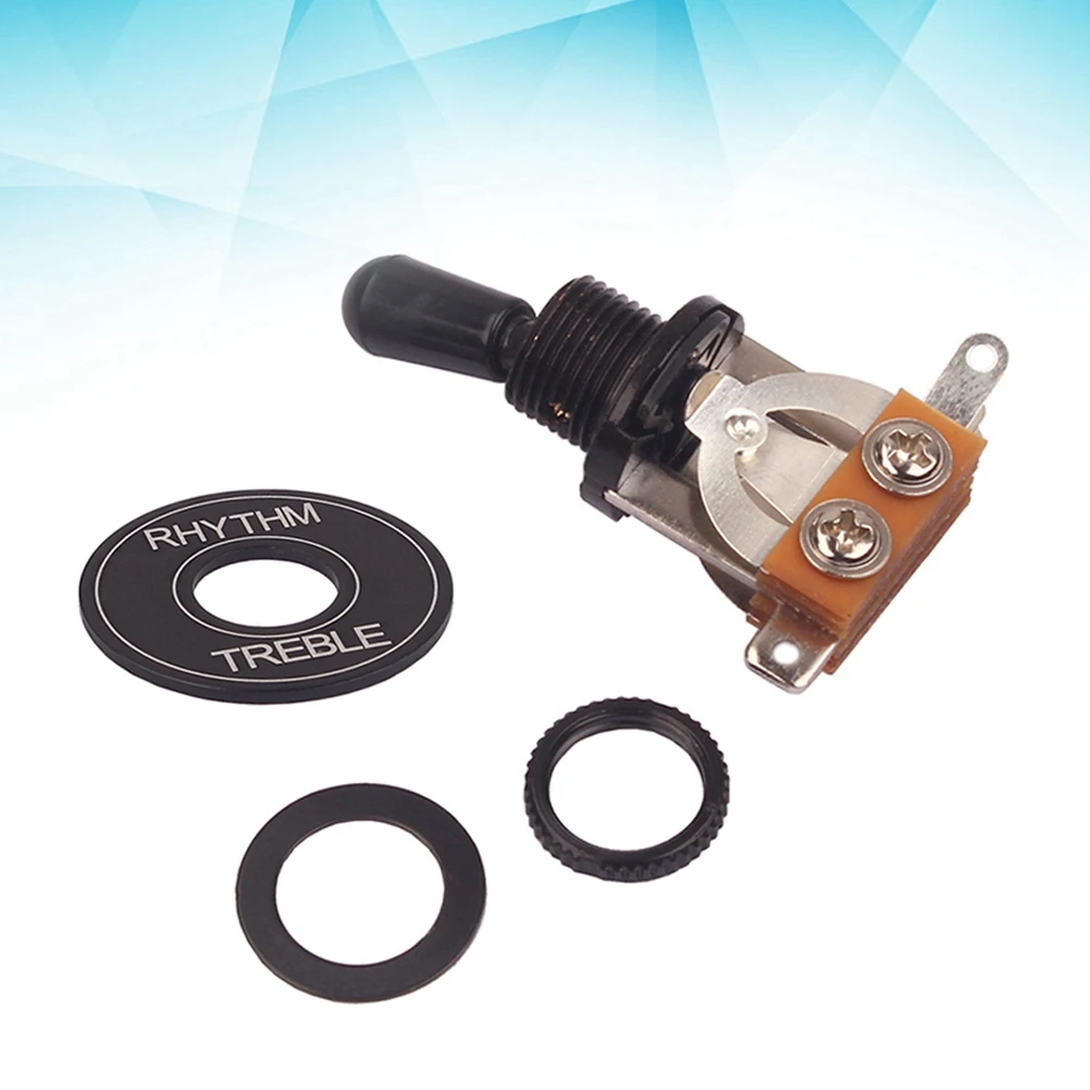 

3 Way Toggle Switch Black Gasket Aluminum Alloy Electric Guitar Parts Rhythm Treble Ring No Noise Easy Install