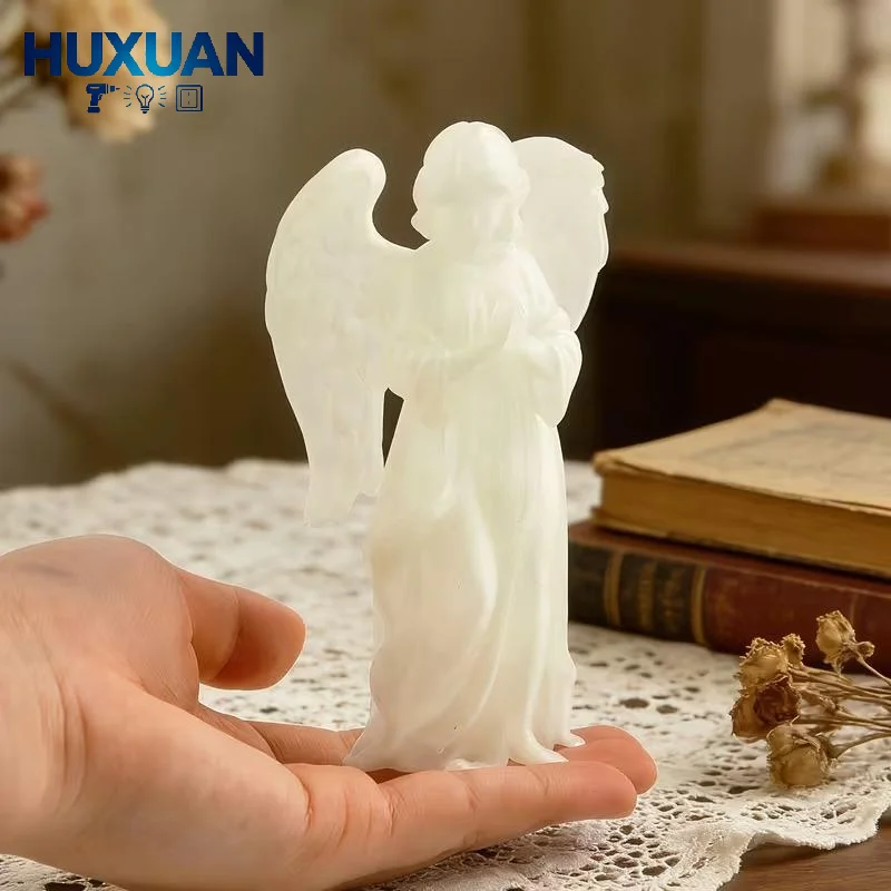 Attractive Glow in the Dark Angel Statues with Fairy Girl Element for Serene Prayer Corners