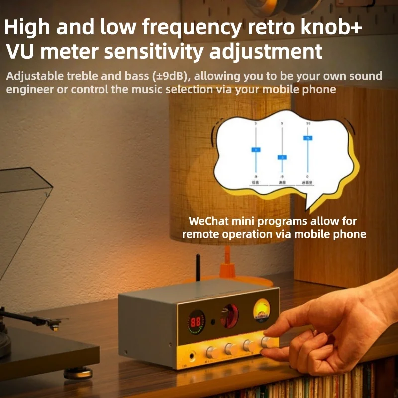 Player Decoder Preamplifier Multi-functional HIFI Power Amplifier Output Audio Power Amplifier USB Player with Ambient Lighting