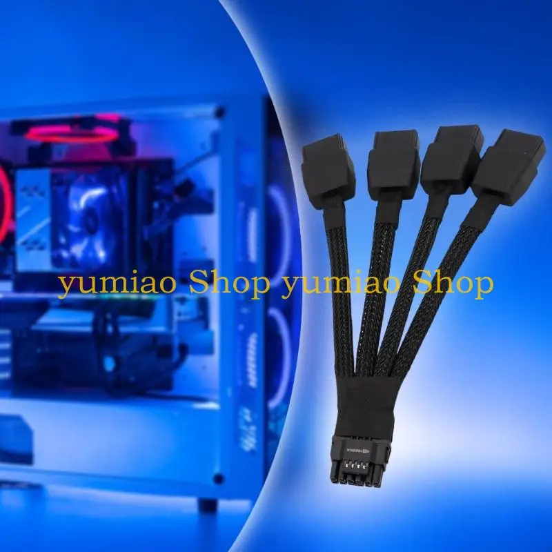 587B 4x 8Pin To 16Pin PCIe Adapter Cable With Overcurrent Protections 600W Output For Computer Workstations