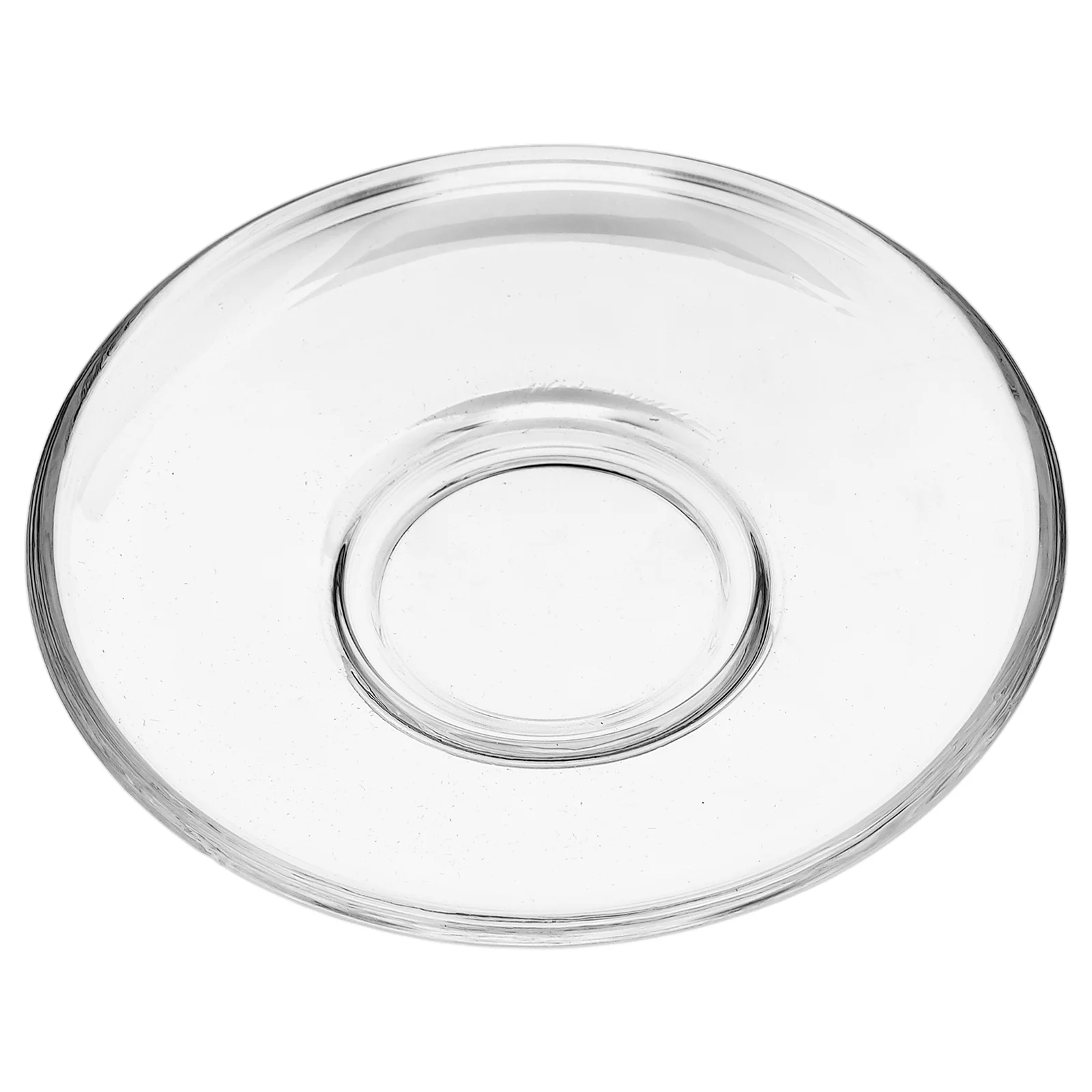 2 Pcs Glass Saucer Round Coffee Plate Bulk Snacks Clear Cups with Lids Transparent Saucers Plates Decorative Bracket