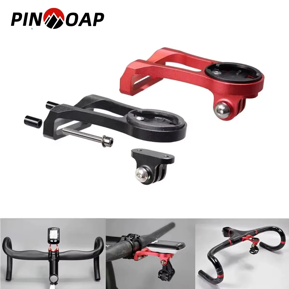 

PINMOAP алюминиевый держатель для велосипедной компьютерной камеры из алюминиевого сплава, простой в установке удлинитель для секундомера, кронштейн на руль