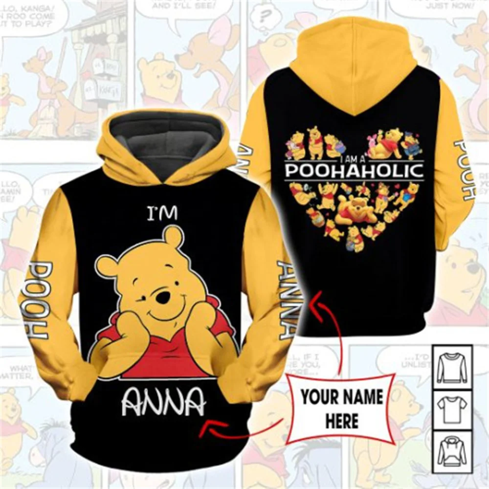 

Personalized Winnie The Pooh I'm Poohaholic 3D Hoodie