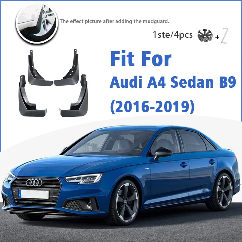 

For Audi A4 B9 2016 2017 2018 2019 Mudflaps Mudguard Fender Mud Flap Guards Splash Car Accessories Front Rear 4pcs