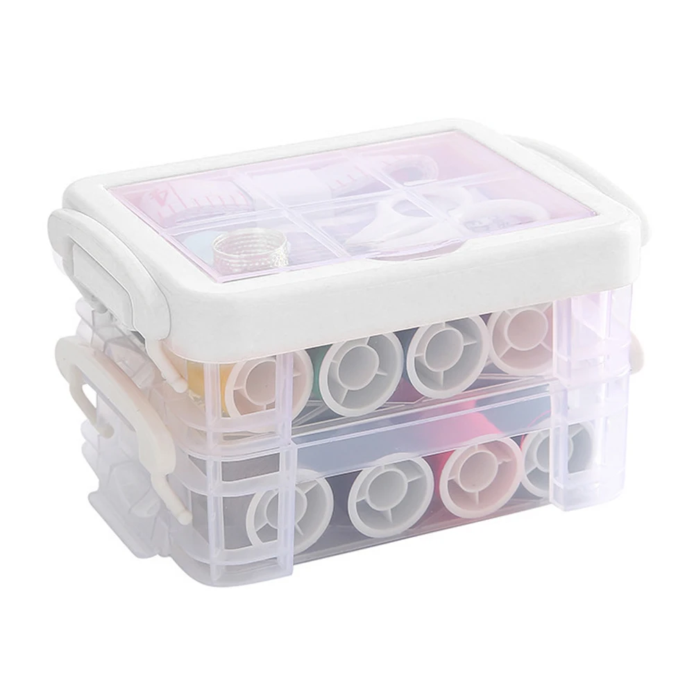 

30Pcs Multifunction Sewing Kit Portable Multi-color Sewing Thread Storage Box Needle Tape Scissor Threads Sewing Organizer Case