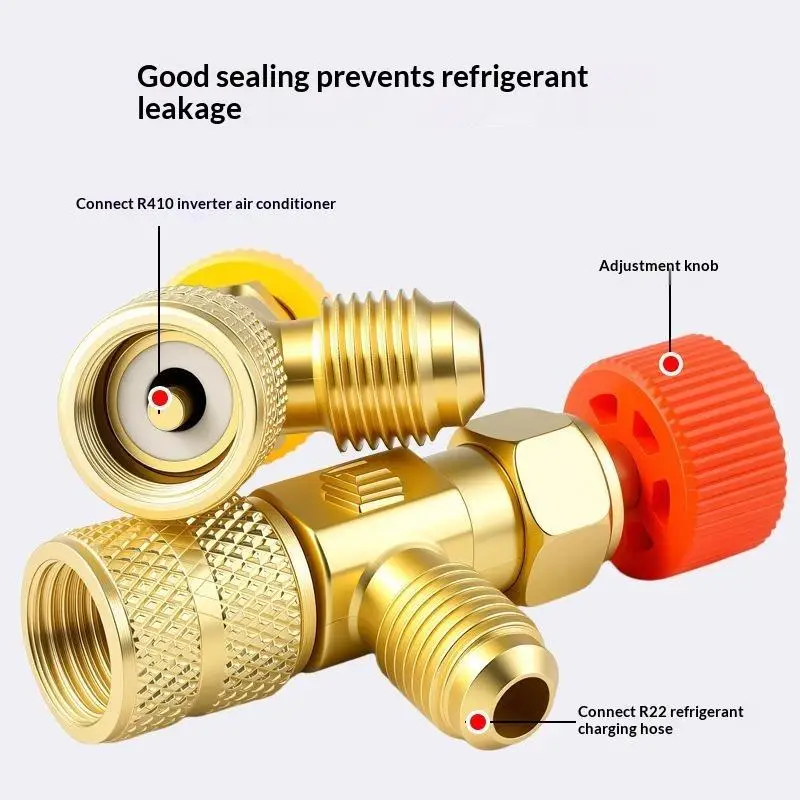 [L] 1Pcs Hand Tool Refrigeration Charging Air Conditioning Adapter For R410 R22 1/4