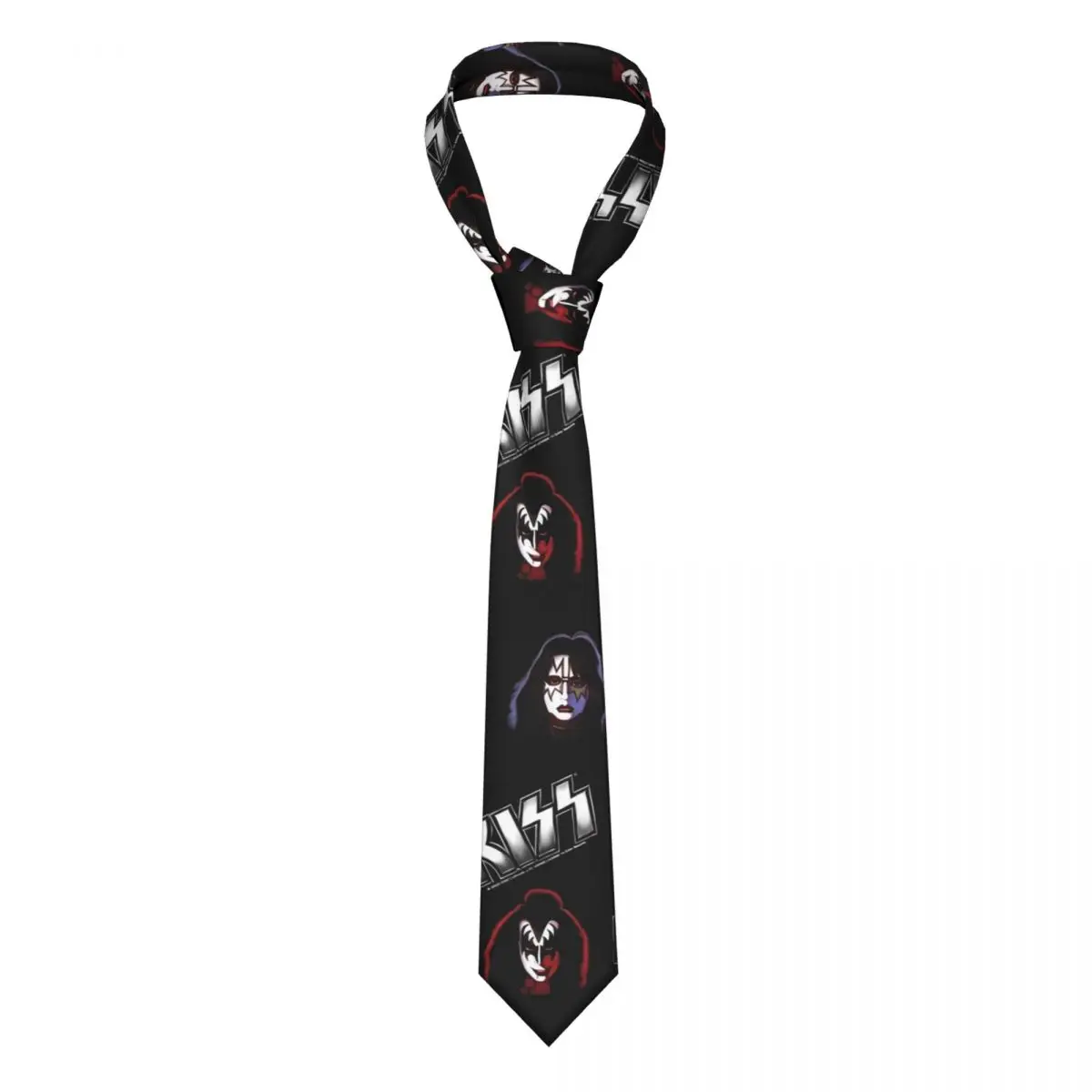 Kiss Band Tie KISS Faces Logo Gift Men Neck Ties Design Shirt 8CM Formal Cravat