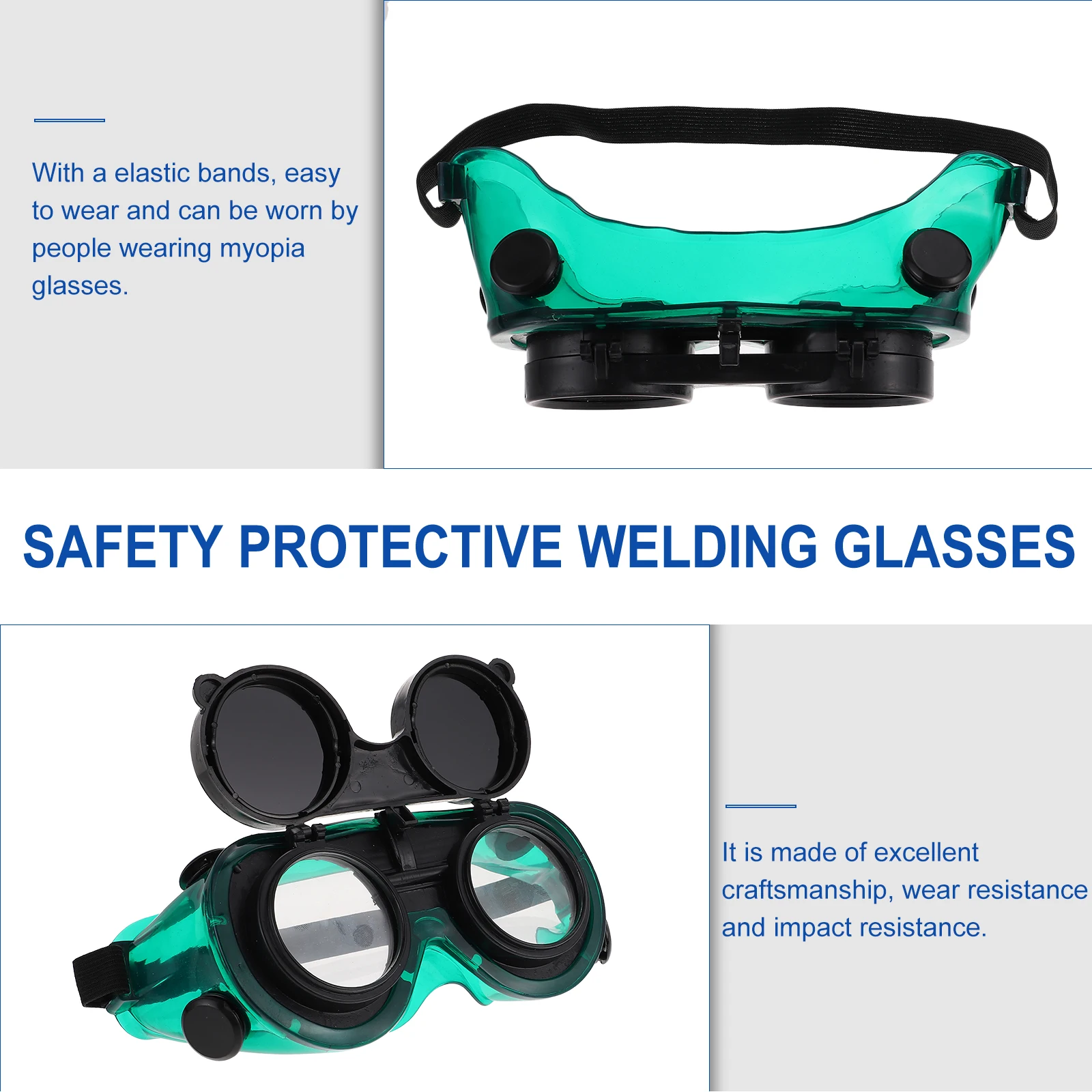 

2Pcs Professional Anti-Glare Welding Goggle Strong Impact Resistance Lightweight Comfortable Fit for Long-Hour Welding Work