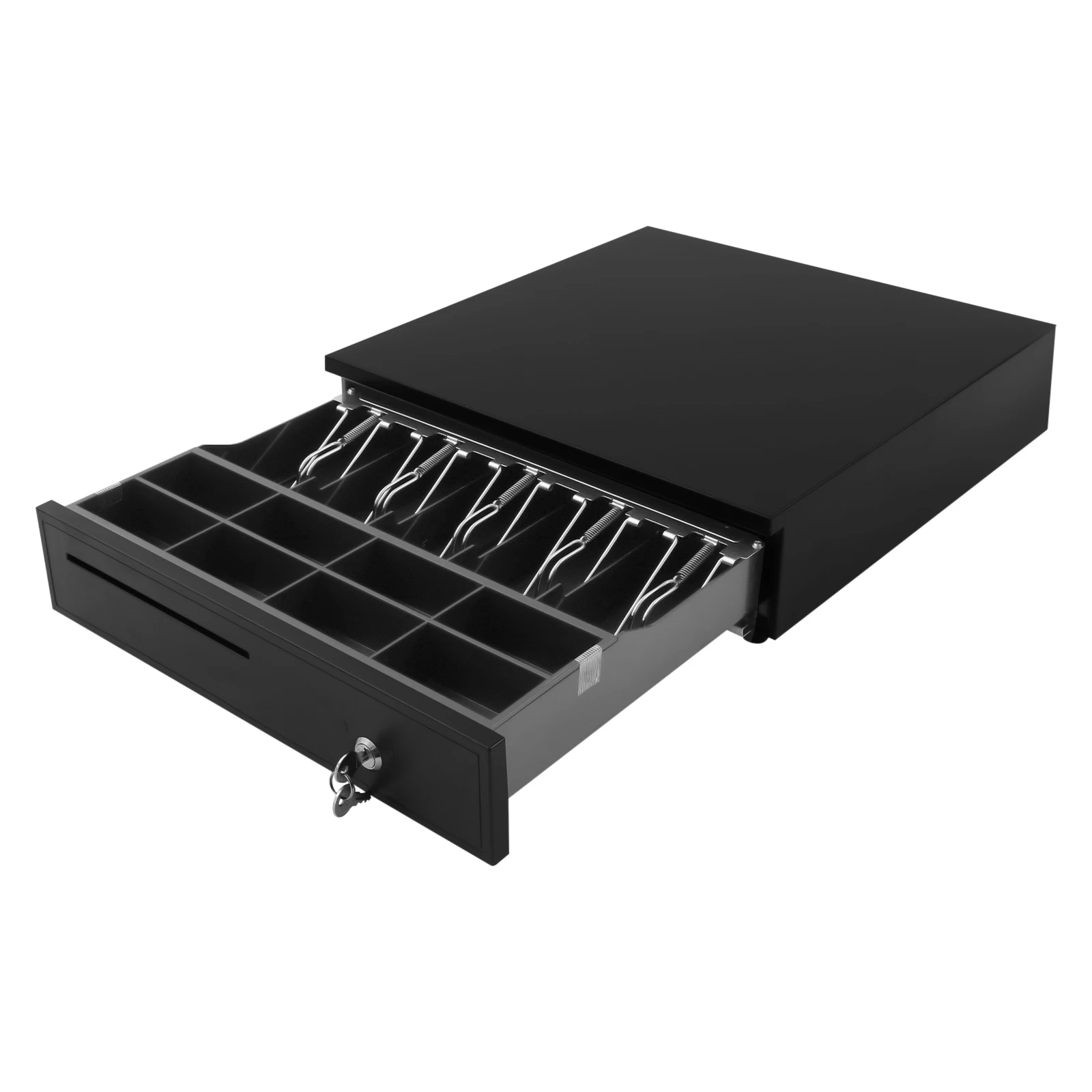Black Eight Grid Cash Box 405 Cash Register Drawer Cash Register Drawer With 3-Position Lock For Hotels Supermarkets Hospital