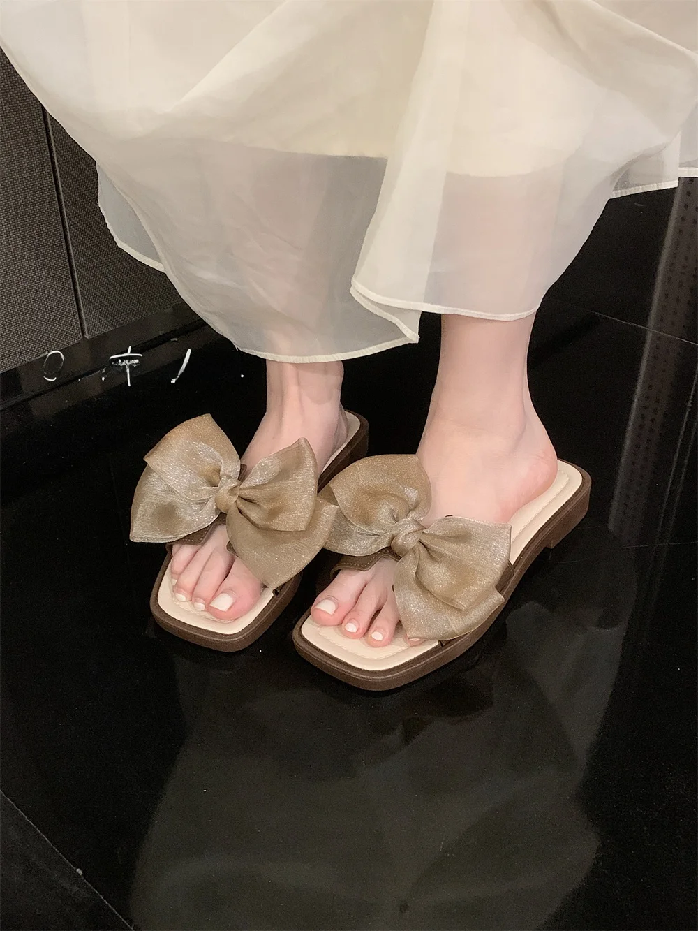 Summer Fairy Sle Me Knot Sandali piatti Bot Pantofole infradito da spiaggia antiscivolo da spiaggia Vaion da donna