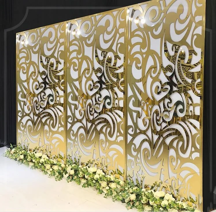 Wedding stainless steel metal stage backdrop flower for wedding