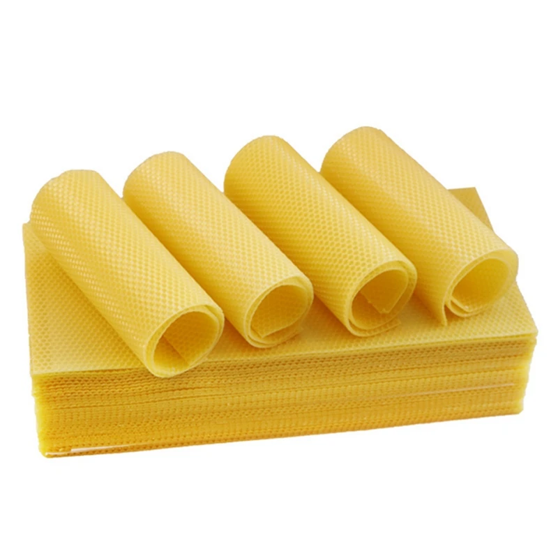 30Pcs Bee Hive Foundation Sheets, Deep Beeswax Foundation Sheets For Bee Frames Beekeeping Tool 41.5X19.5Cm