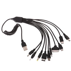 1Pc 10 In 1 USB Multi Pin Cable Charger Universal USB Adapter Cable Data Wire Cord Multifunction Data Transfer Cable