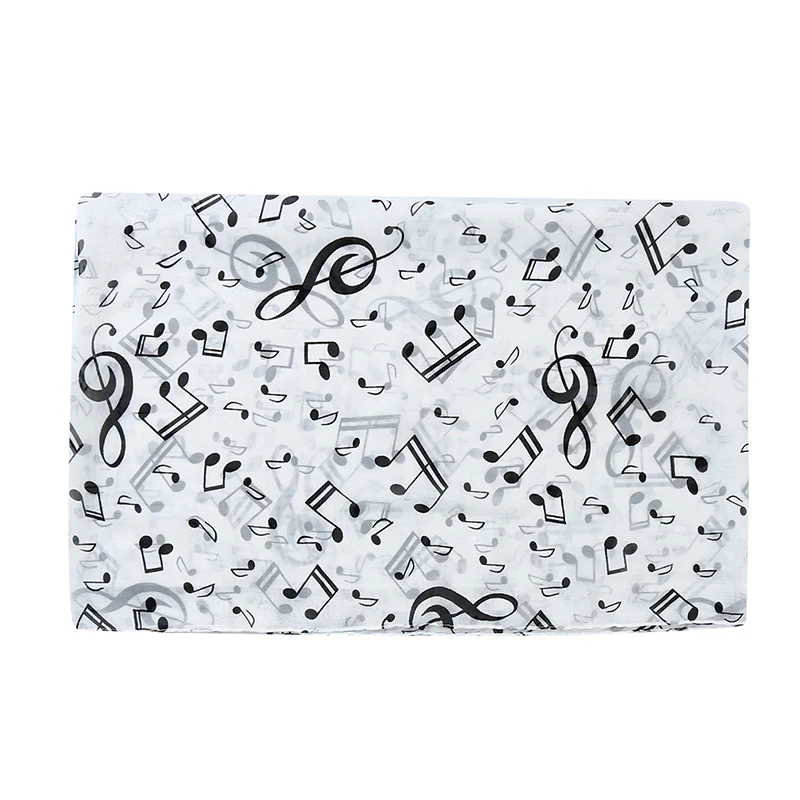 

Женские летние шарфы, женские шифоновые шарфы с принтом музыкальной ноты, шаль, мягкие шарфы, высокое качество, потрясающая эластичность