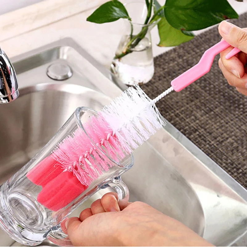 Baby Bottle Brush Multi-Purpose Long Handle Fine Hair Sponge Cleaning Brush Household Dishwashing Cup Washing Cleaning Tools