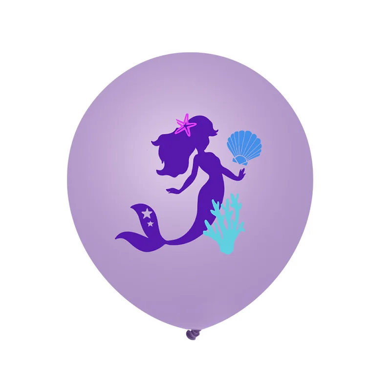 حورية البحر بالونات اللاتكس النثار الهواء الهيليوم Globos أدوات المائدة القابل للتصرف ل 1st الاطفال فتاة حورية البحر موضوع حفلة عيد ميلاد الديكور