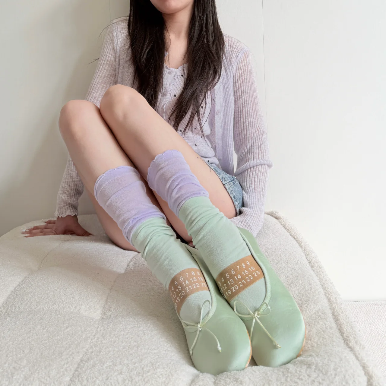 Summer Color Block Colorful Contrast Short Socks Korean Ins Aesthetic Dopamine Women's Cotton Socks Sweet Everyday Ankle Socks