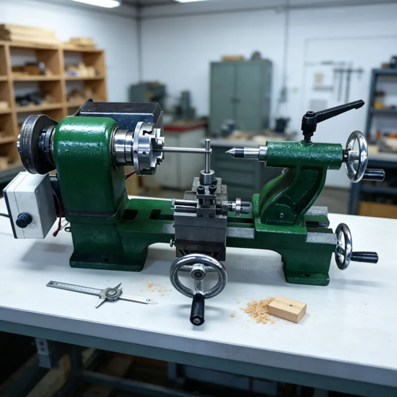 370W Motor Optional 3/4 Jaws Clamping Range 2-80mm 35mm Desktop Through Hole Lathe With 90mm Chuck For Woodworking Metalworking