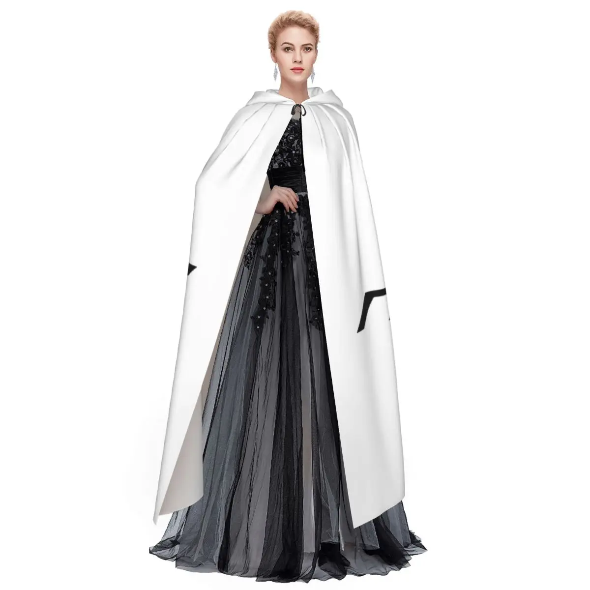 Ninet lange capuchon mantel heks middeleeuws kostuum cosplay Cape Halloween jas volwassen unisex