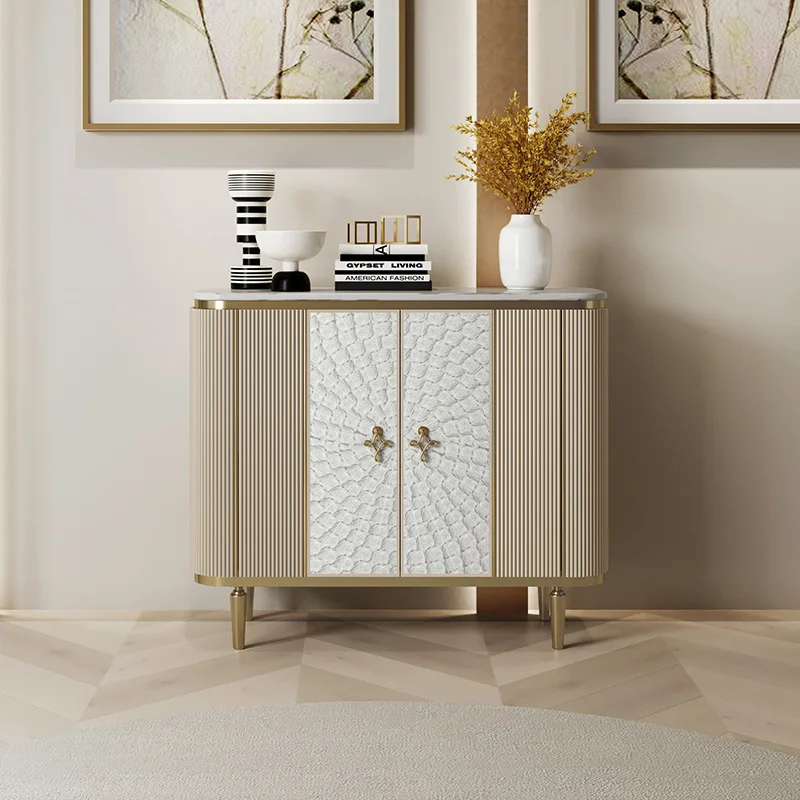 

American light luxury entrance cabinet modern simple corridor hall shell decorative cabinet living room marble dining side cabin
