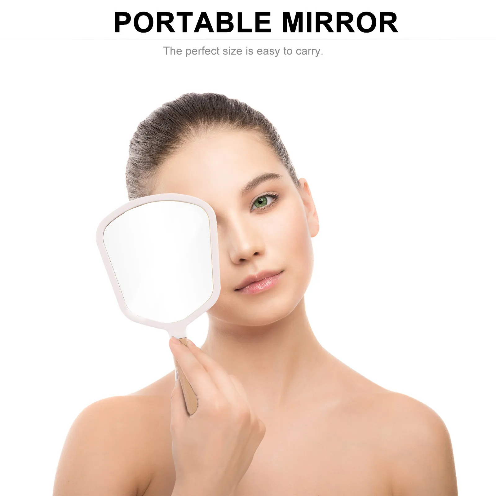 

1Pcs Solid Wood Frame Makeup Mirror Handheld Portable Mirror Hd Clarity Perfect Size for Travel and Everyday