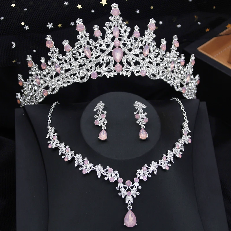 Cenmon Baroque Green Crystal Bridal Jewelry Set 10