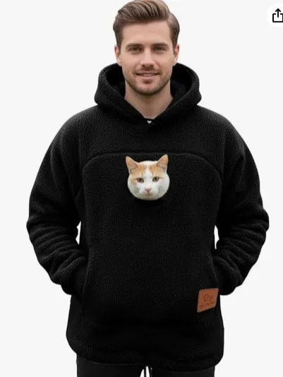Loose Fit Hooded Mid Length Streetwear Hoodie with Thick Colorblock Long Sleeve Edgy Street U Neck Men Hoodies and Sweatshirts