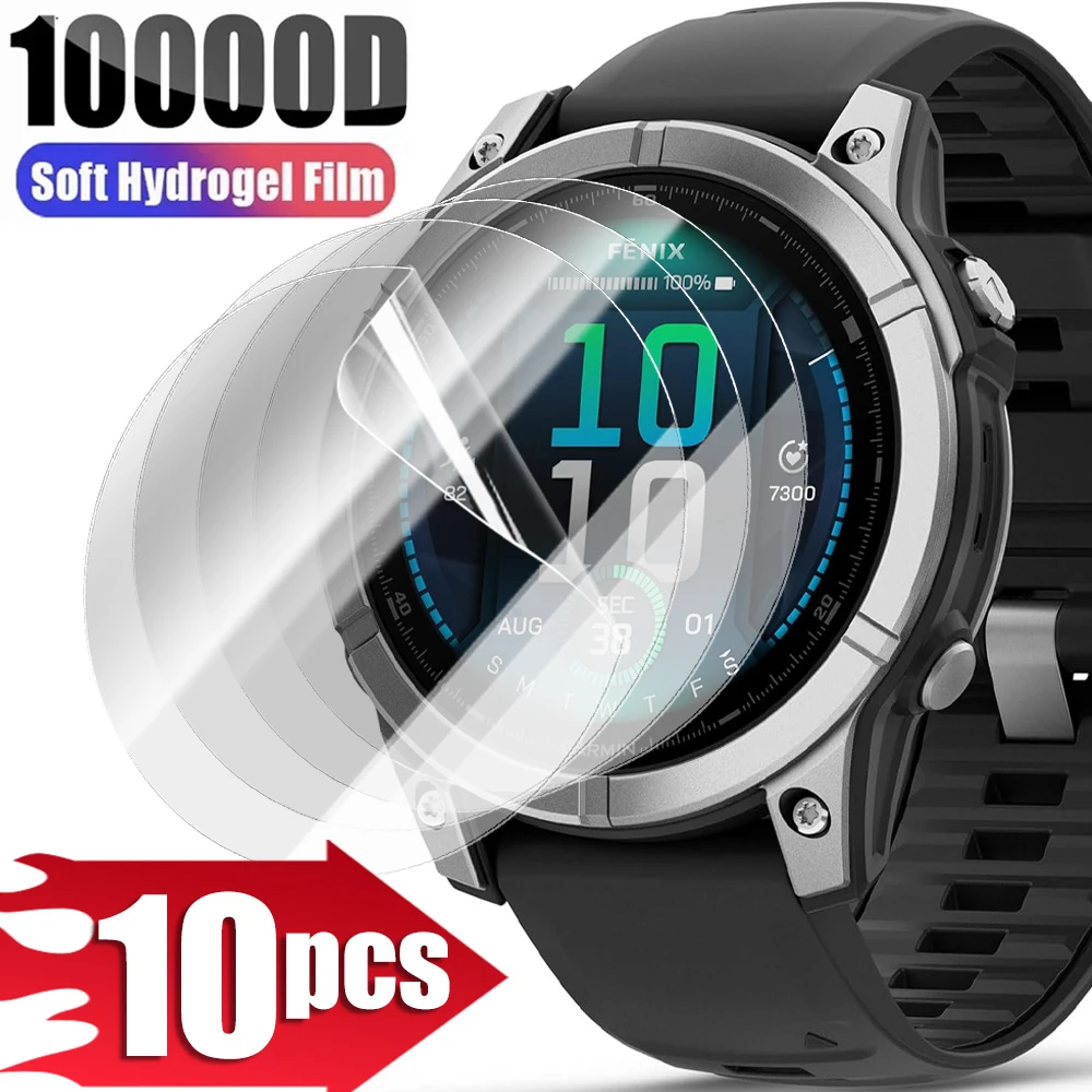 Full Coverage Screen Protectors for Garmin Fenix E 47mm Soft TPU Waterproof Hydrogel Film for Garmin Fenix E Watch Accessories